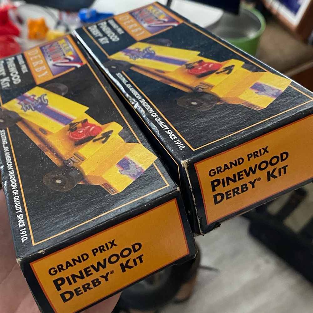 Cub Scout Grand Prix Pinewood Derby Kit with Yellow Race Car Artwork